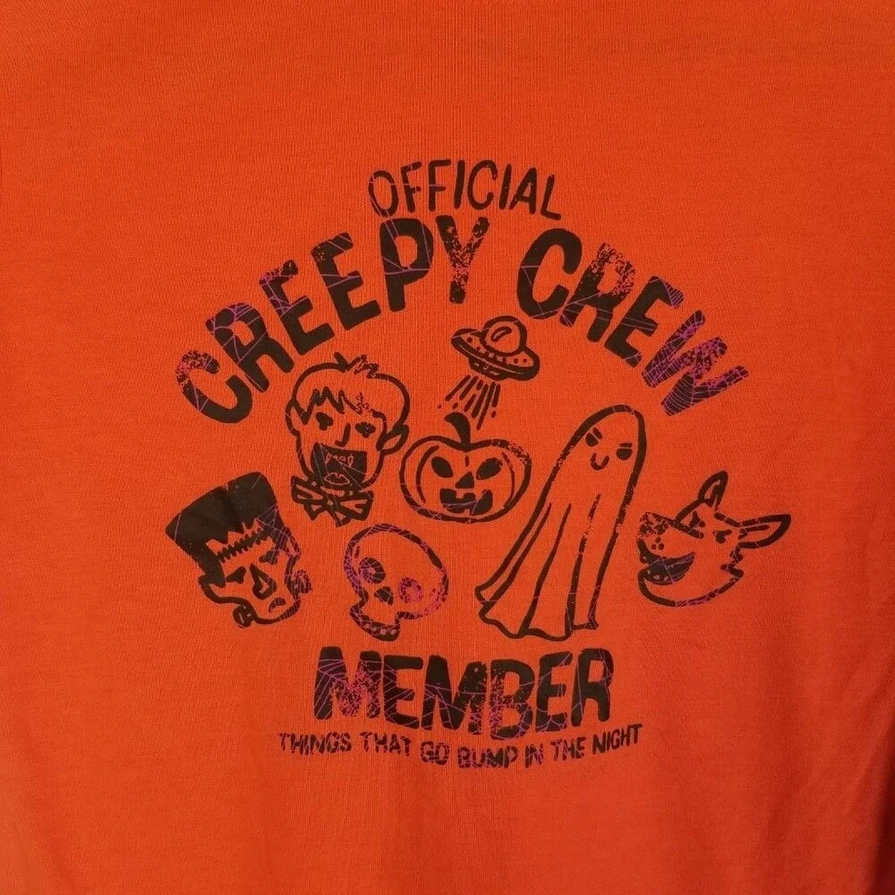 Cat & Jack Kids Orange Halloween Creepy Crew Pajama Set Buffalo Plaid Shorts M 8